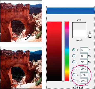 Photoshop Açık ton değerleri atama