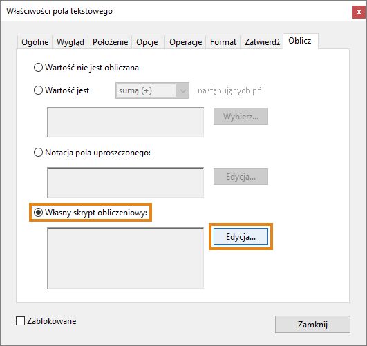 Własny skrypt obliczeniowy 