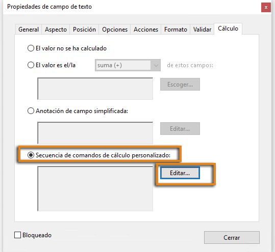 Script de cálculo personalizado 