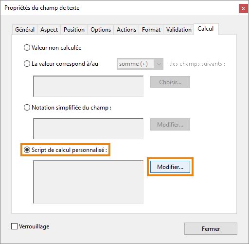 Script de calcul personnalisé 