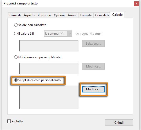 Script di calcolo personalizzato 