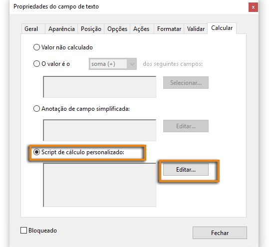 Script de cálculo personalizado 