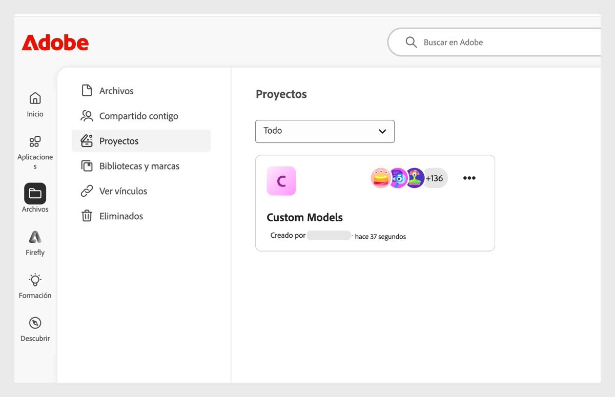 La pestaña Proyectos de la página Archivos muestra los proyectos que ha creado y aquellos en los que se le ha invitado a colaborar. También hay opciones para crear nuevos proyectos o editar los existentes.