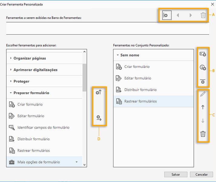 Caixa de diálogo Criar ferramenta personalizada
