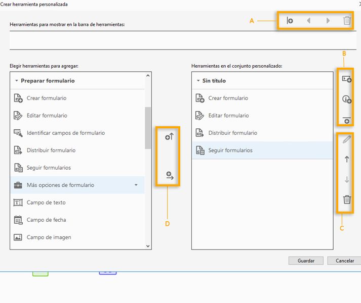 Cuadro de diálogo Crear herramienta personalizada