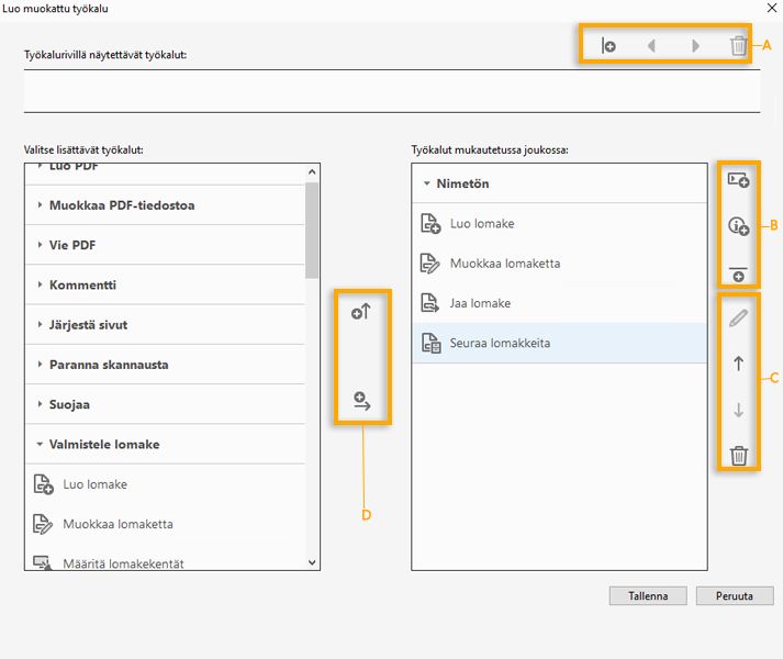 Luo muokattu työkalu -valintaikkuna
