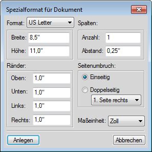 Erstellen Sie ein leeres Dokument mit benutzerdefinierten Einstellungen in FrameMaker