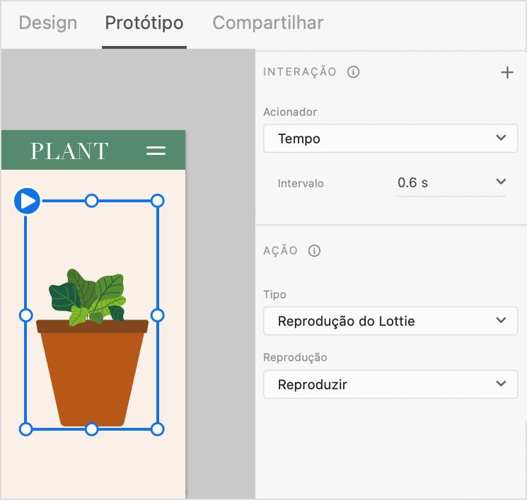Personalize a reprodução escolhendo o acionador Tempo com Atraso definido em mais de 0 segundos