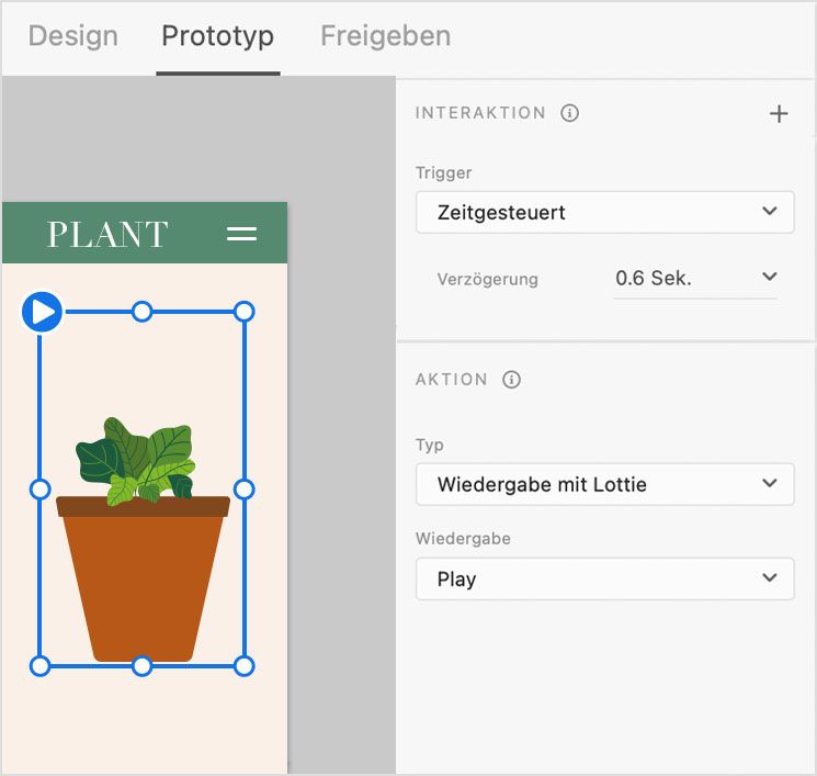 Passen Sie die Wiedergabe an, indem Sie den Trigger „Zeitgesteuert“ mit einer Verzögerung von mehr als 0 Sekunden auswählen