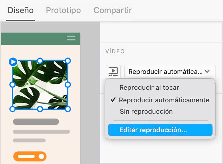 Elija Editar reproducción para personalizar la reproducción