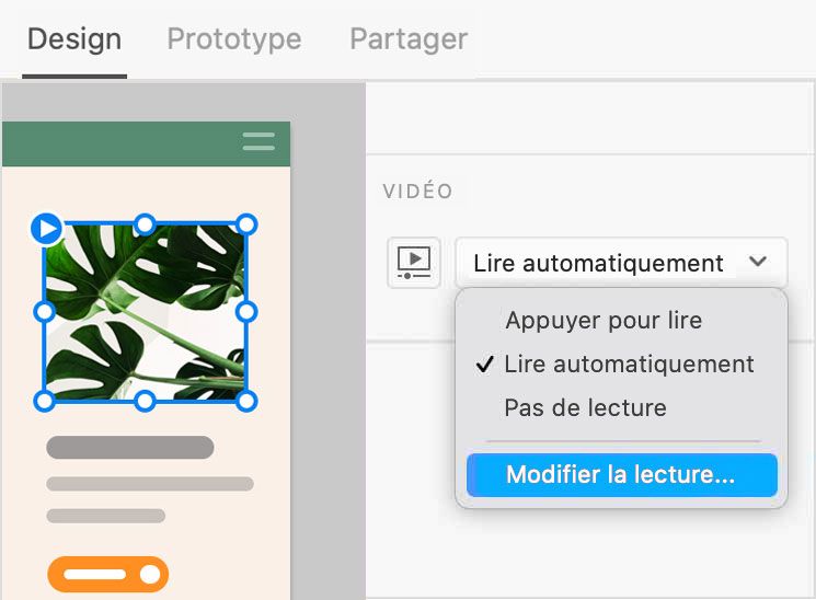 Choisissez Modifier la lecture pour personnaliser la lecture