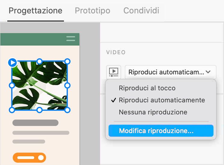 Scegli Modifica riproduzione per personalizzare la riproduzione
