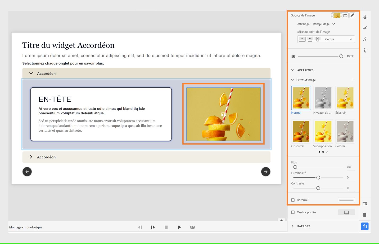 Personnalisation de l’image dans un accordéon
