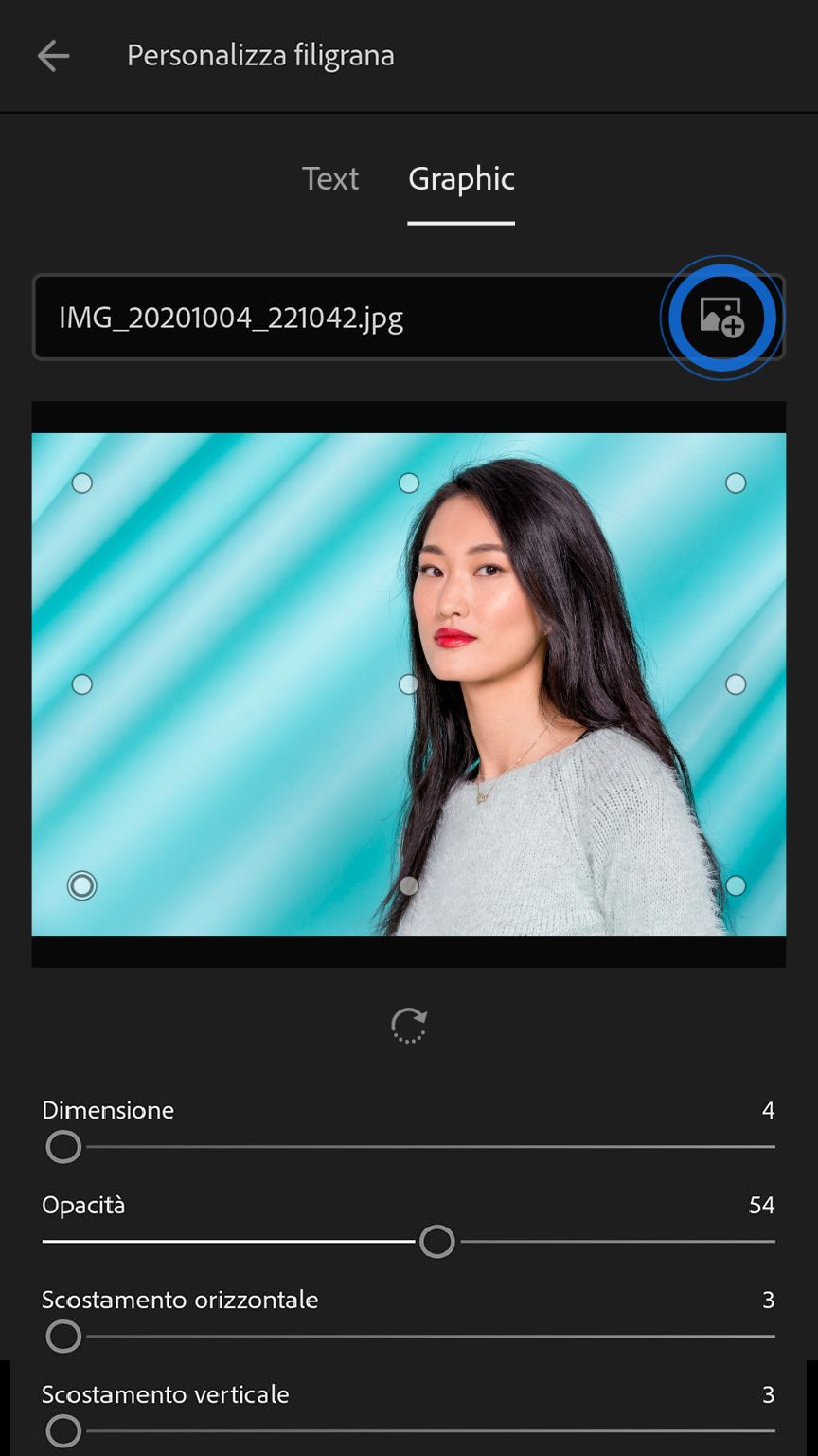 Personalizzare la filigrana con grafica
