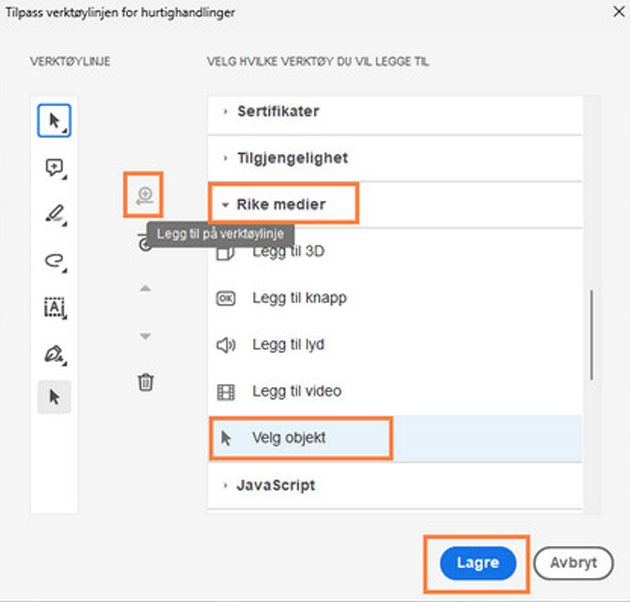 Legg til verktøyet for objektvalg