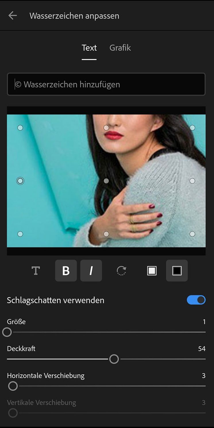 Anpassen des Textwasserzeichens