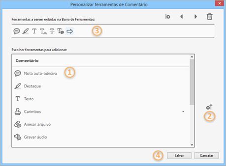 Personalizar caixa de diálogo da ferramenta Comentários