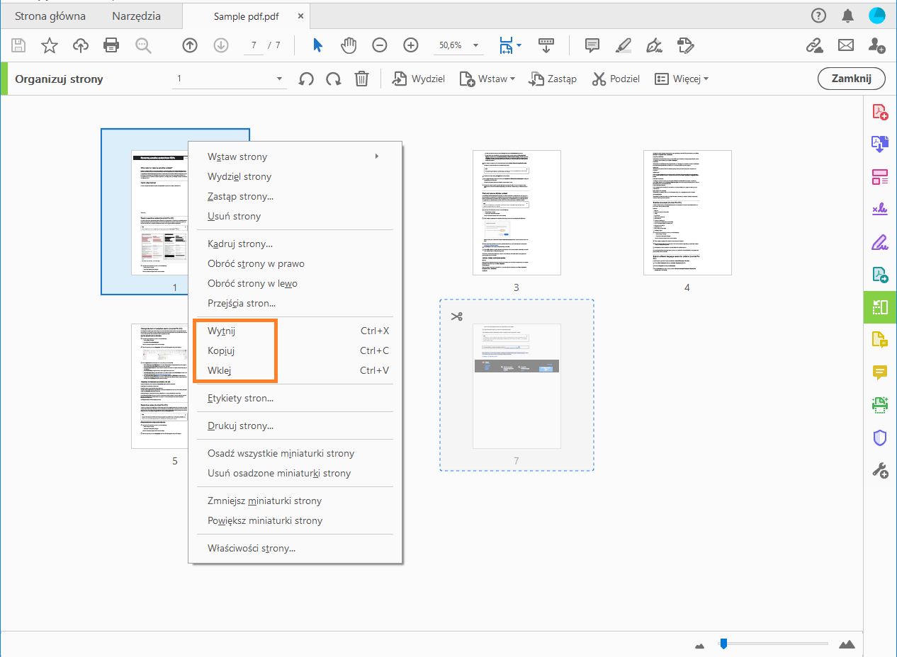 Kliknij prawym przyciskiem myszy i skopiuj stronę
