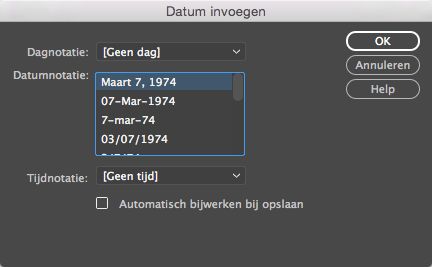 Datum invoegen