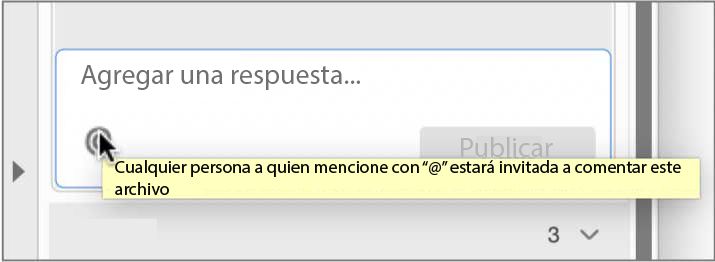 Indicación sobre archivos compartidos o de Adobe Cloud