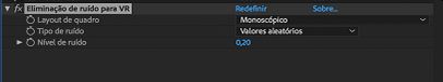 Configurações de Redução de ruídos para VR