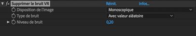 Paramètres de l’effet Supprimer le bruit VR