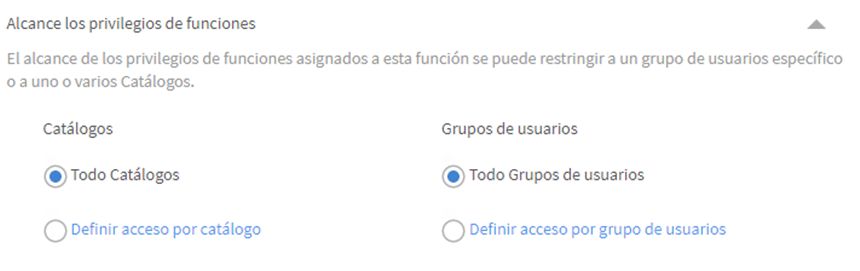 Definir ámbito de privilegios