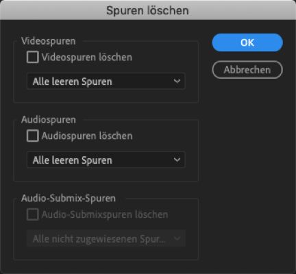Dialogfeld „Spuren löschen“
