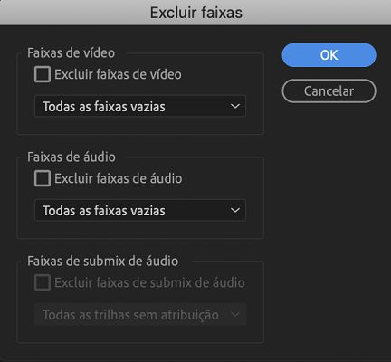 Caixa de diálogo Excluir faixas