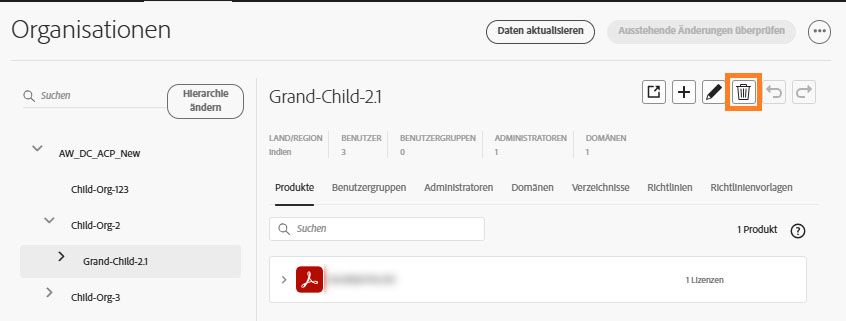 Organisation löschen