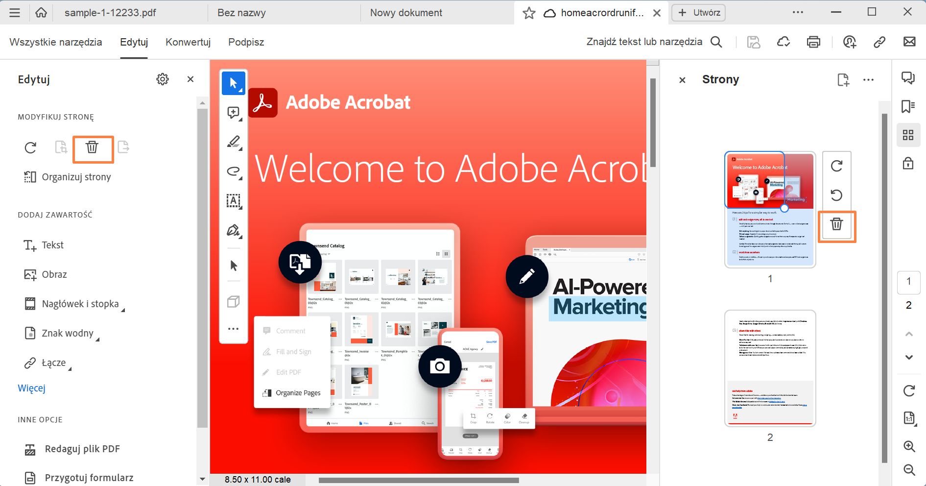 Usuń stronę z pliku PDF