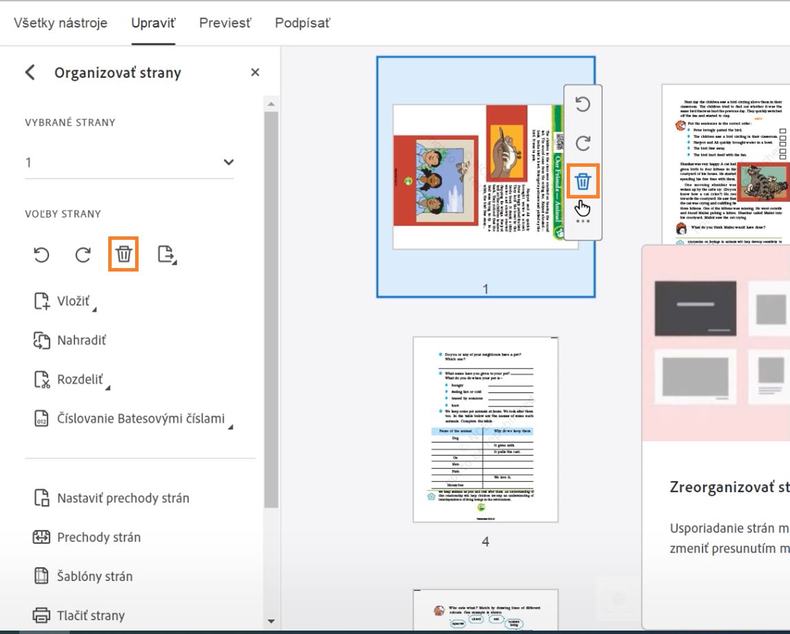 Odstrániť stranu zo súboru PDF