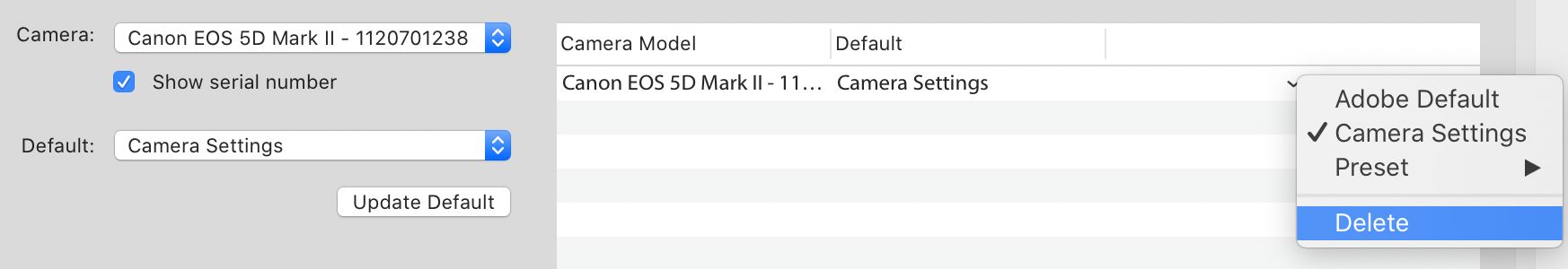 初期設定の削除