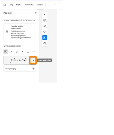 Usuwanie podpisów