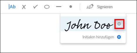Unterschriften löschen