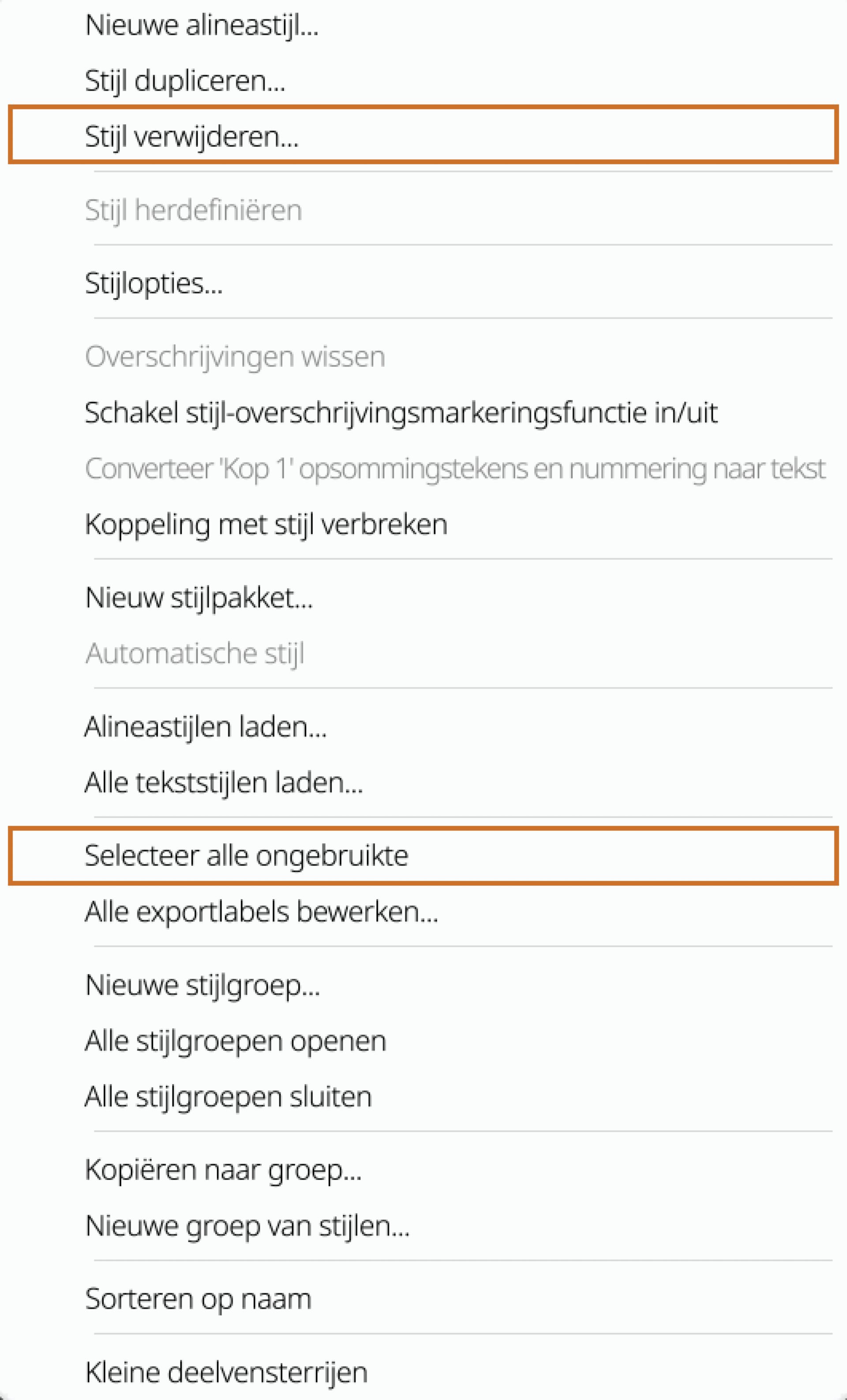 Teken- of alineastijlen verwijderen in InDesign