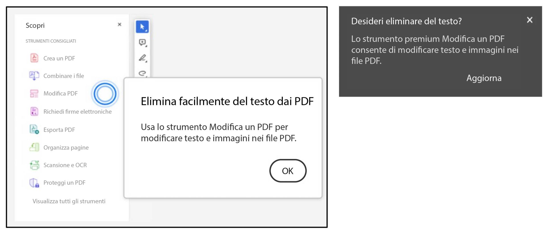 Suggerimento per usare lo strumento Modifica quando si elimina del testo