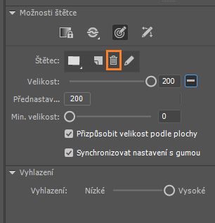 Odstranění vlastního štětce