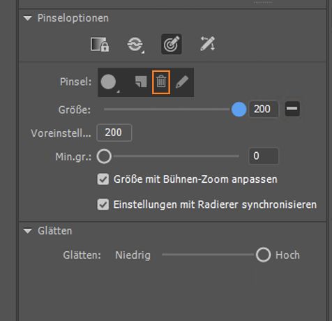 Benutzerdefinierten Pinsel löschen