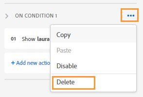 Delete a conditional action