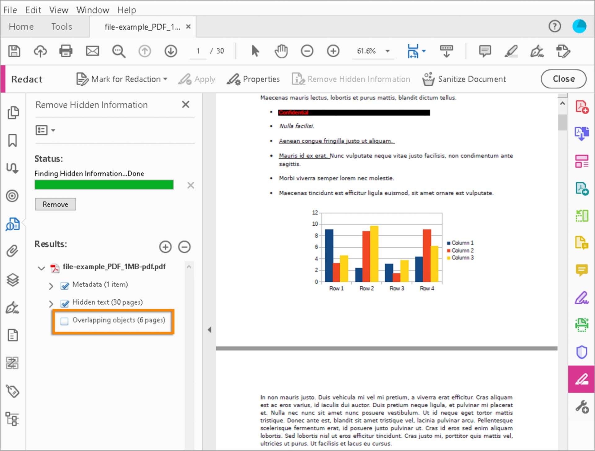 Desmarque a opção Remover objetos sobrepostos