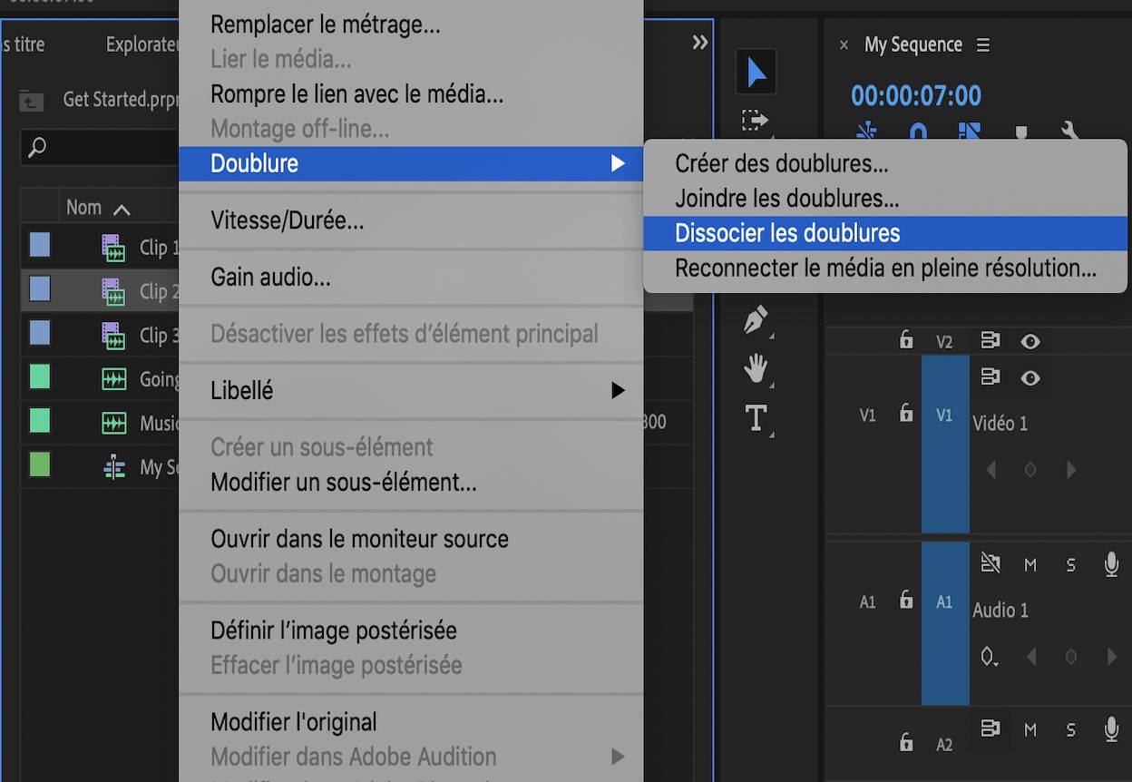 Dissocier les doublures
