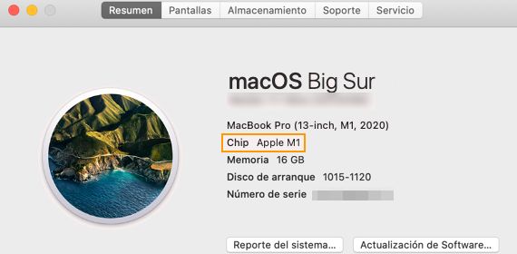 Encuentre el chip que usa su Mac