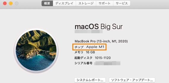 Mac で使用されているチップを確認する