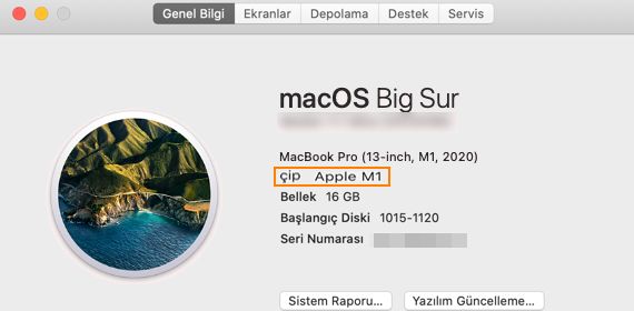 Mac'inizin hangi çipi kullandığını bulun