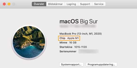 Hitta vilket chip Mac-datorn använder