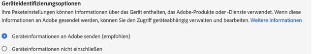 Optionen zur Geräteidentifizierung