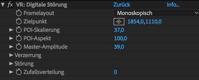 Einstellungen für „VR: Digitale Störung“