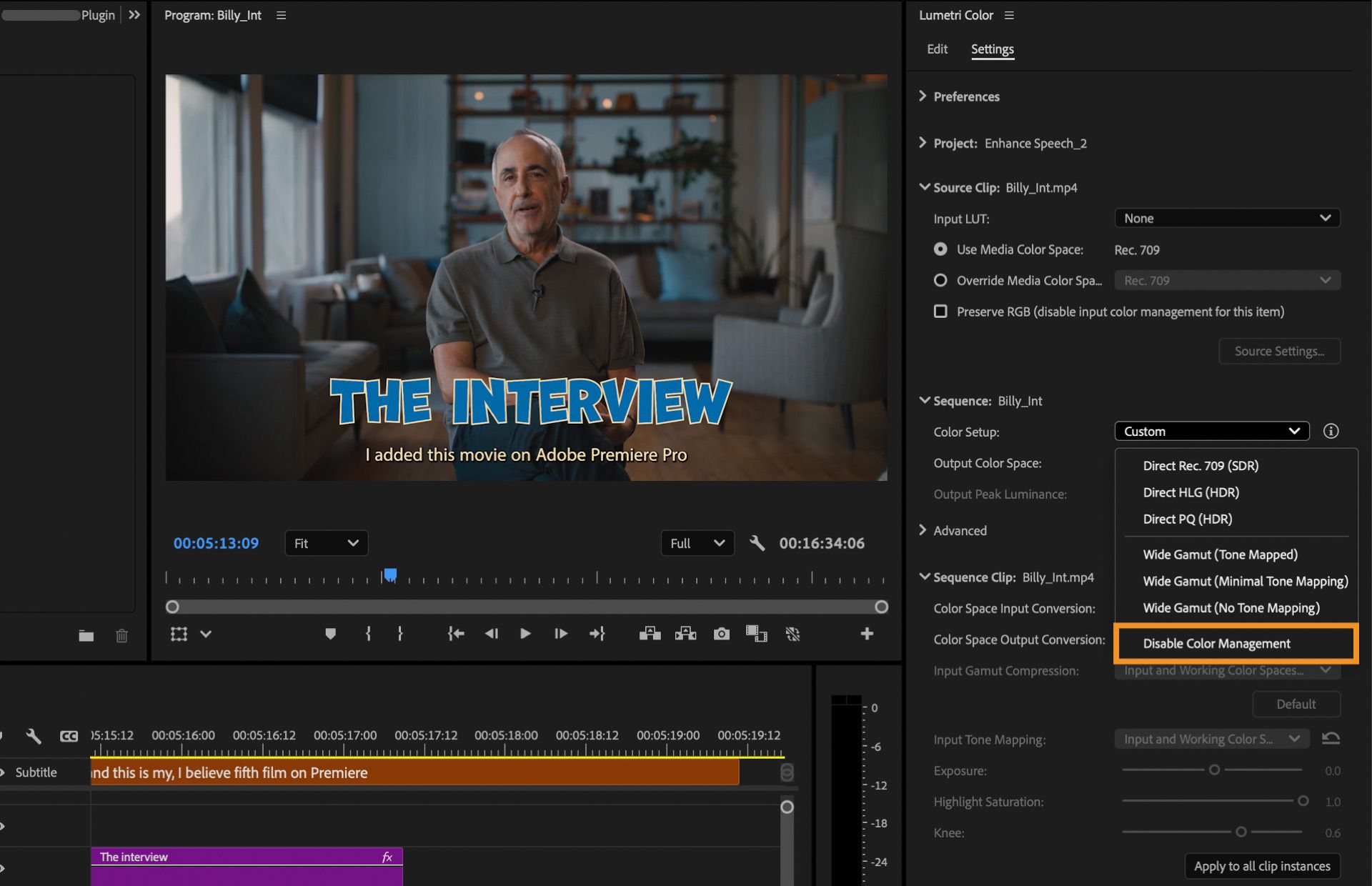 Disabling color management allows you to maintain the original color properties of your media without automatic adjustments.