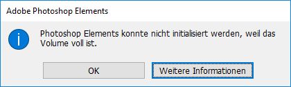 Fehlermeldung „Festplatte ist voll“
